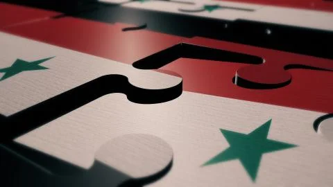 Syria puzzle flag 3d render Stock Illustration