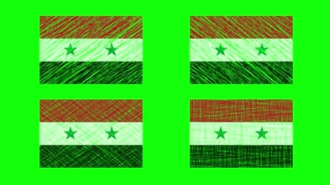 Syria Scribble Animation on Green Screen Background. Looping seamless anima.. Stock Footage 241636725