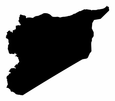 Syria silhouette map Stock Illustration