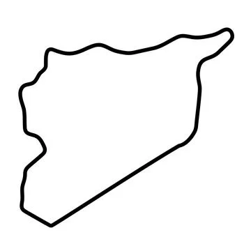 Syria simplified vector outline map Stock Illustration