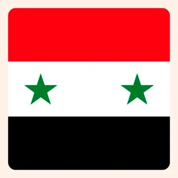 Syria square flag button, social media communication sign, business icon. Stock Illustration