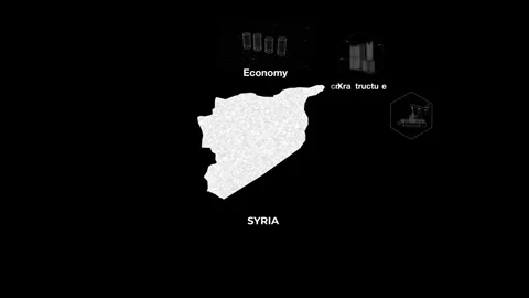 Syria technology map with animated charts Stock Footage 340968127
