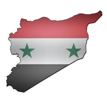 Syria territory with flag Stock Illustration