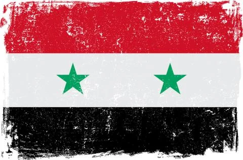 Syria Vector Flag on White Stock Illustration
