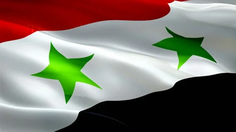 Syria waving flag. National 3d Syrian Arab flag waving. Sign of Syria seamless Stock Footage 166315366