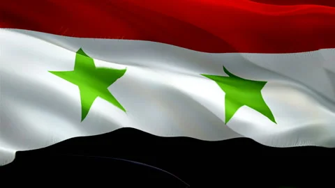Syria waving flag. National 3d Syrian Arab flag waving. Sign of Syria seamless Stock Footage 166315373