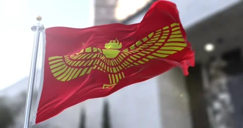 Syriac-flag-waving-seamless-loop-4k-60fps Stock Footage 330896541