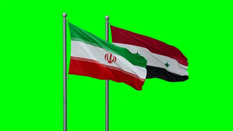 Syrian and Iran two flags Video stock 290037550