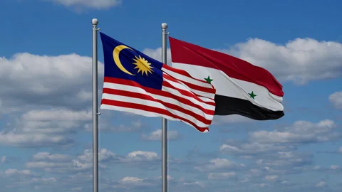 Syrian and Malaysia two flags Stock-Footage 280284675