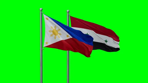 Syrian and Philippines two flags Video stock 290059176