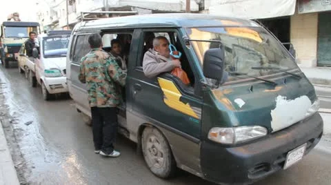 Syrian Checkpoint  Stock Footage 12804214