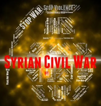 Syrian Civil War Indicates Bashar Al-Assad And Armed Stock Illustration