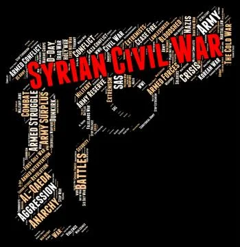 Syrian Civil War Represents Bashar Al-Assad And Administration Stock Illustration