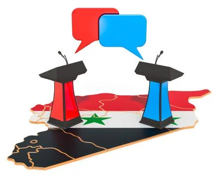 Syrian Debate concept, 3D rendering Ilustración de archivo