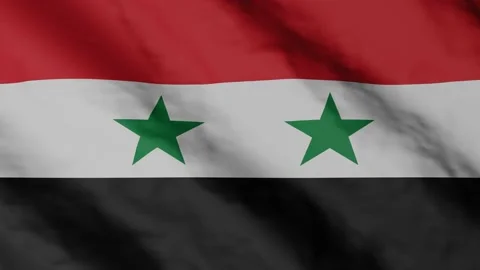 Syrian flag waving in the wind.  Syria national flag video footage. Stock Footage 170765698
