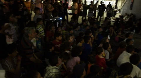 Syrian migrants protest in Hungary Stock Footage 54273090