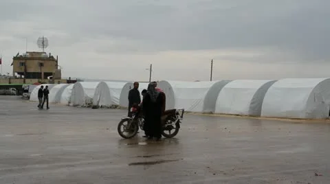 Syrian Refugee Camp Stock Footage 12822505