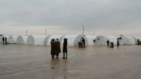 Syrian Refugee Camp Stock Footage 12823995