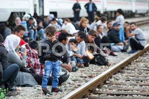 Syrian refugees in Dugo Selo Stock Photos