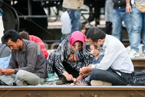 Syrian refugees in Dugo Selo Stock Photos
