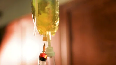 Syringe adding medicine for the IV Stock Footage 89152267