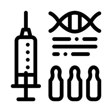 Syringe with Ampoules Biohacking Icon Vector Illustration Illustrazione stock