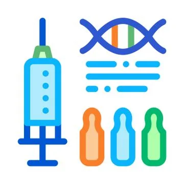 Syringe with Ampoules Biohacking Icon Vector Illustration Illustrazione stock