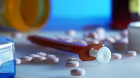 Syringe and pills  스톡 동영상 201971518