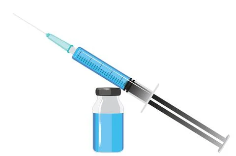 Syringe and vial Illustrazione stock