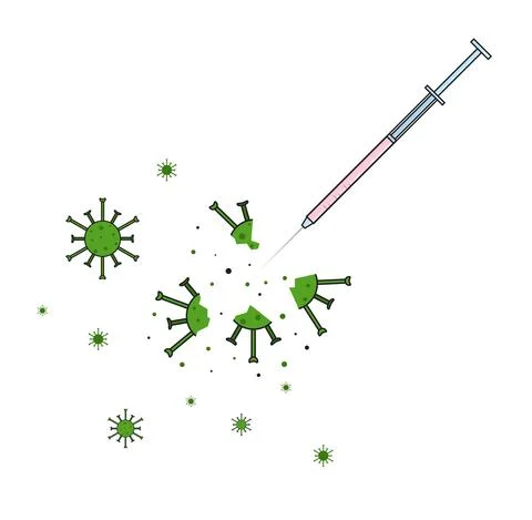 Syringe and virus Illustration