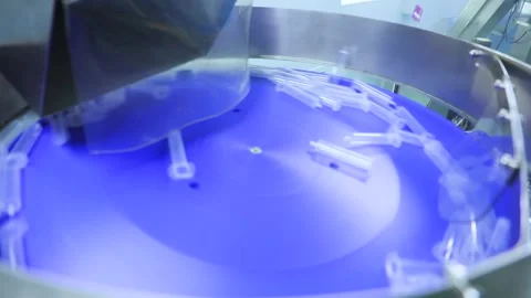 Syringe barrel manufacturing Stock Footage 163085577