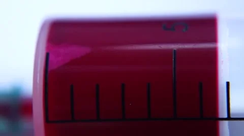 A syringe with blood. Stock Footage 49855312