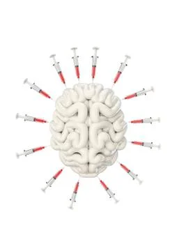 Syringe brain Illustrazione stock