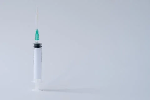 Syringe close up. copy space for text. covid-19 vaccination. medicine, health Stock-Fotos