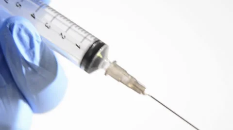 Syringe, close up Видео 32455975