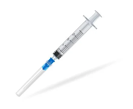 Syringe closeup isolated on white background Stock Illustration