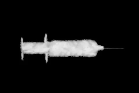 Syringe cloud shape on black background. Perfect for composition Stock Illustration