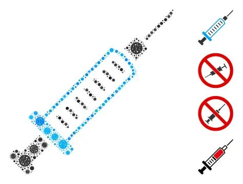 Syringe Collage of CoronaVirus Elements Stock Illustration