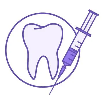 Syringe Color Icon. Vector Icon of Syringe with Medicine and Tooth. Dental .. Stock Illustration