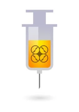 Syringe with a drone Stock Illustration