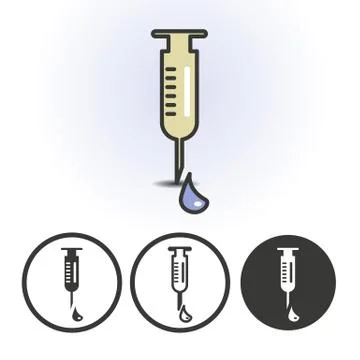 Syringe with drop icon Stock Illustration