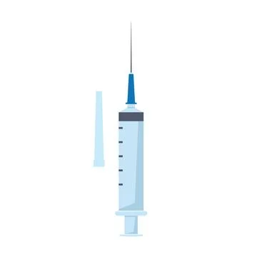 A syringe equipped with a needle specifically designed for various medical Stock Illustration