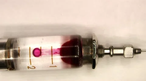 Syringe filled with medicine Stock Footage 16325593
