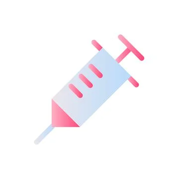 Syringe flat gradient two-color ui icon Stock Illustration