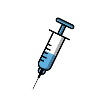 Syringe flat icon. Design template vector Stock Illustration