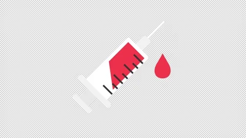 Syringe Flat Icon Video stock 205062148