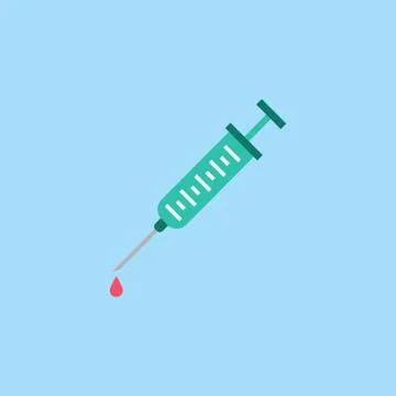 Syringe flat icon. Stock Illustration