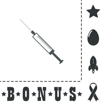 Syringe - Flat icon isolated. Vector Stock Illustration