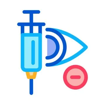 Syringe for Glaucoma Vector Outline Illustration Stock Illustration