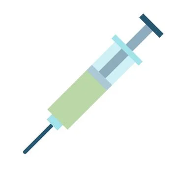 Syringe with green liquid vector icon flat isolated Stock Illustration